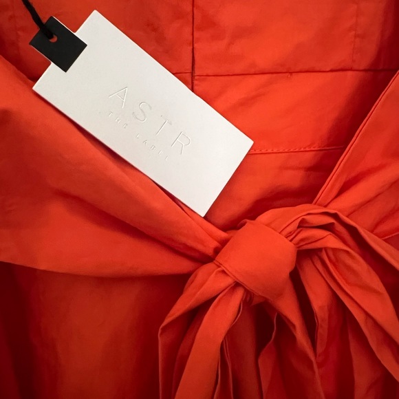 NWT Astr The Label Orange Poplin Dress Size Small - Picture 6 of 13
